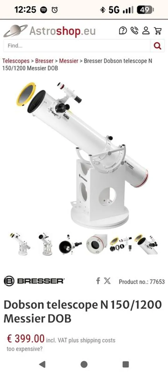 Bresser Messier 6" Planetary Dobsonian Telescope - Image 1