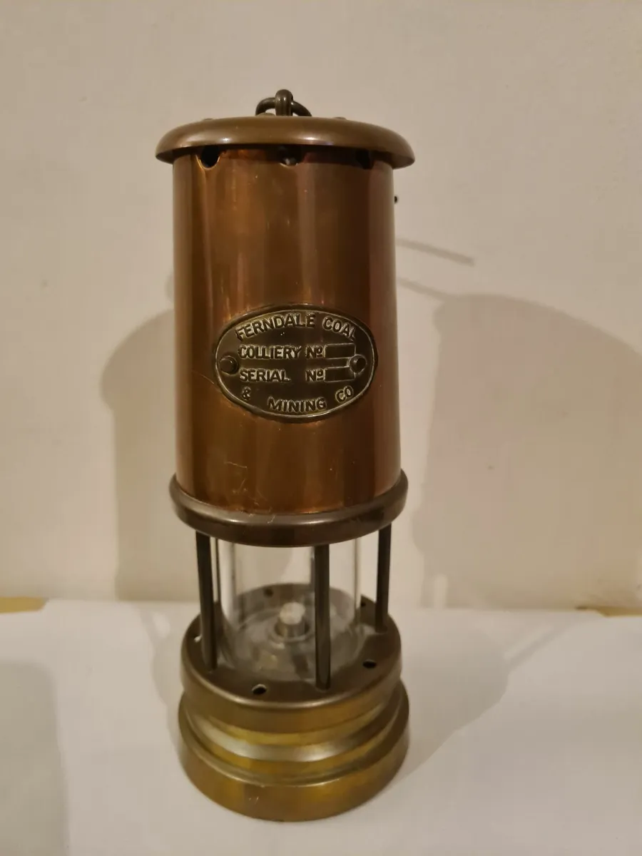 Antique Welsh Brass Miner’s Safety Lamp - Image 1