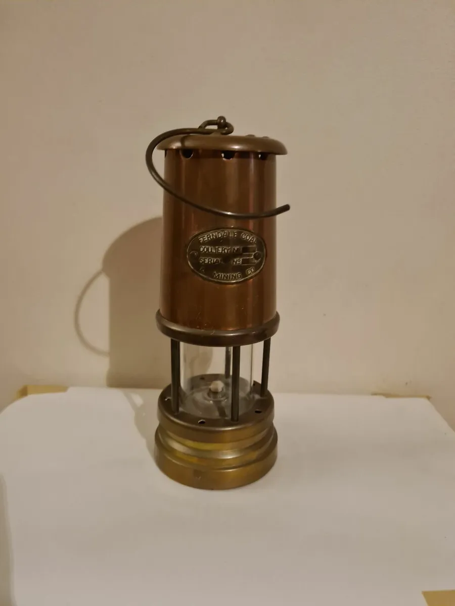 Antique Welsh Brass Miner’s Safety Lamp - Image 2