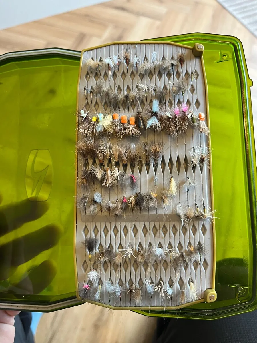 Umpqua fly box and fishing flies - Image 1