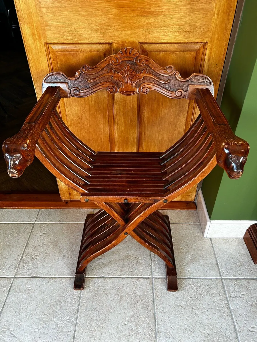 Savonarola handmade vintage folding revival chair - Image 1