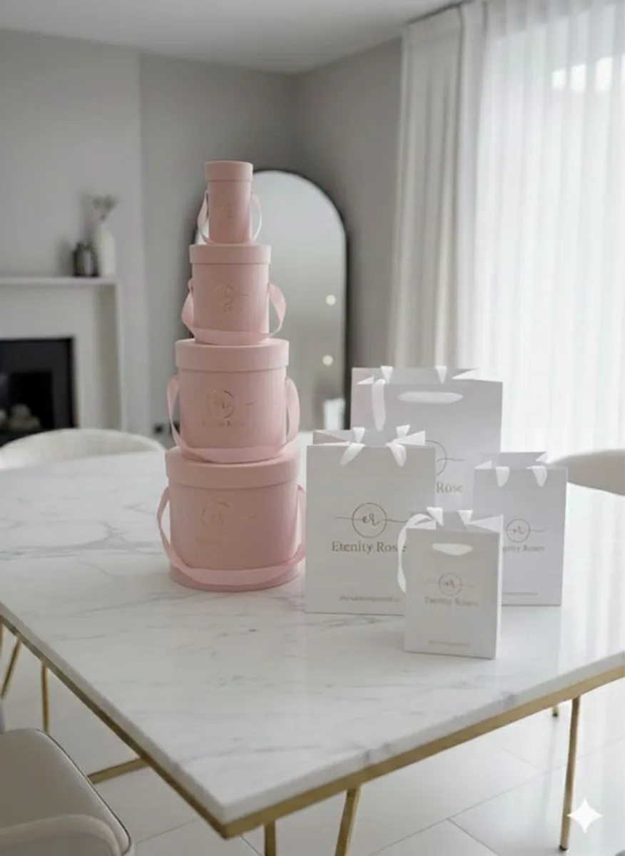 Flower Velvet Boxes set Hat Boxes With Lid And Bags - Image 4