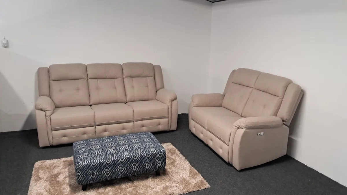 New Beige Mayfair 3+2 Electric Recliner sofas - Image 2