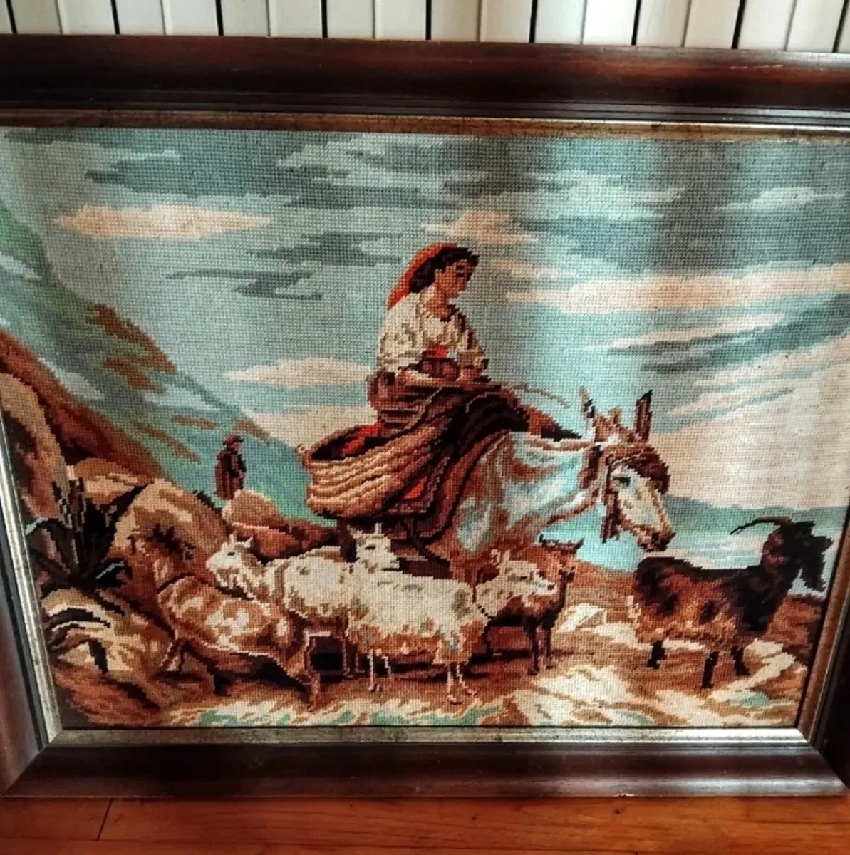 Large handmade framed tapestry