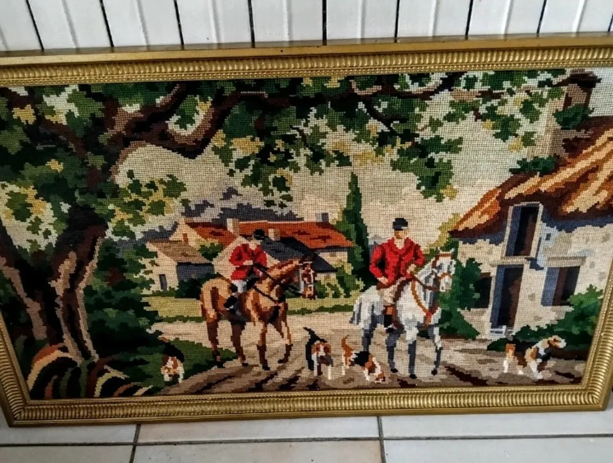 Beautiful framed handmade tapestry - Image 1