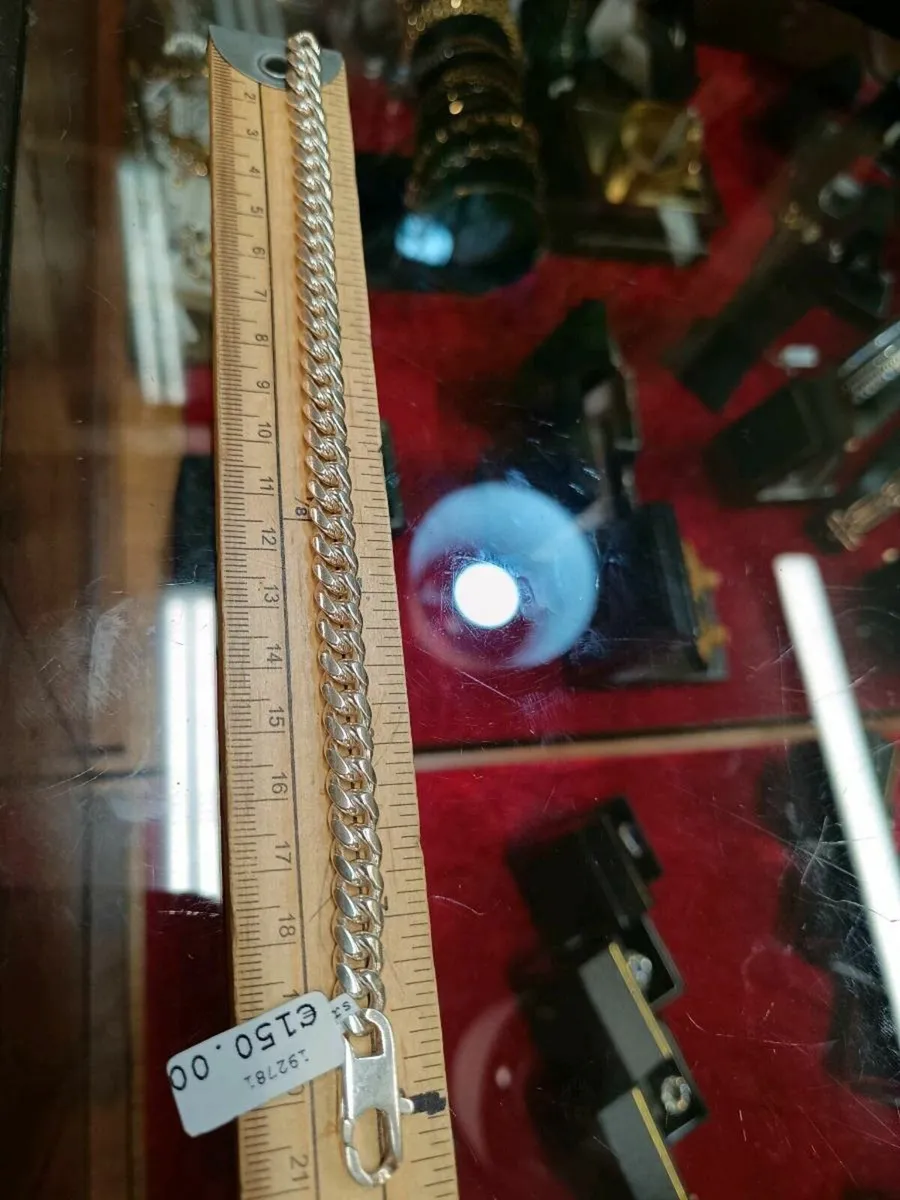 Sterling Silver Cuban Type Bracelet - Image 3