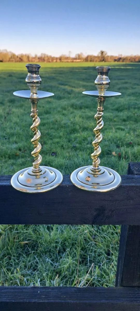 2 original  brass candle stick holders