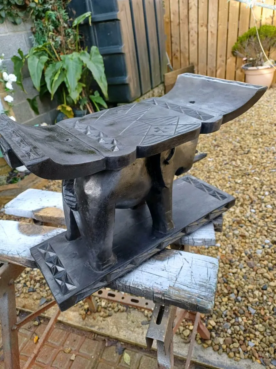 Vintage Ashanti Ebonised Elephant Stool - Image 2