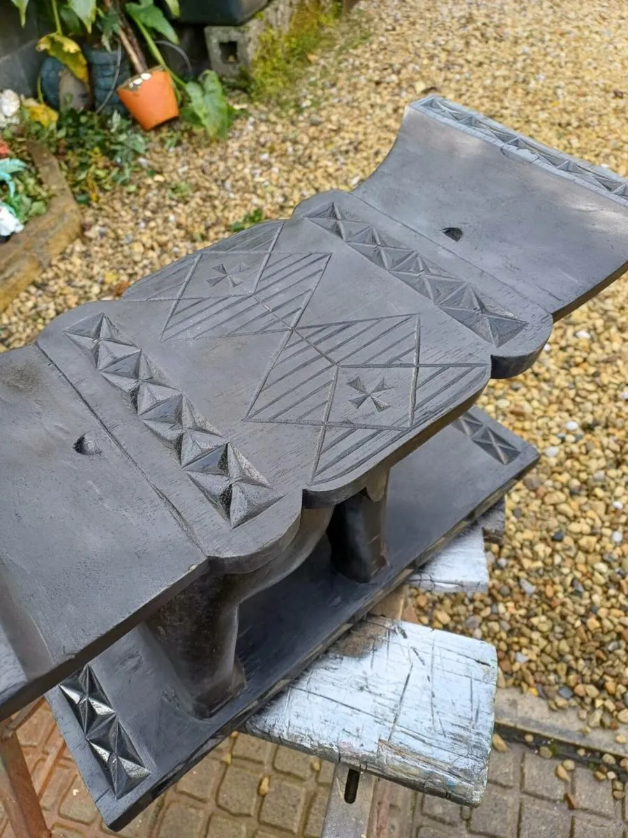 Vintage Ashanti Ebonised Elephant Stool - Image 4