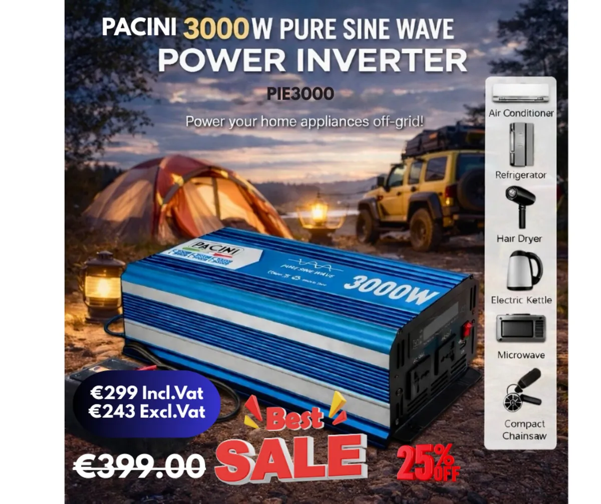Pacini Pure Sine Wave Power Inverter 3000W 12v - Image 1