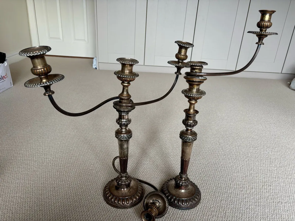Old Sheffield Plate (OSP) Candlesticks - Image 2