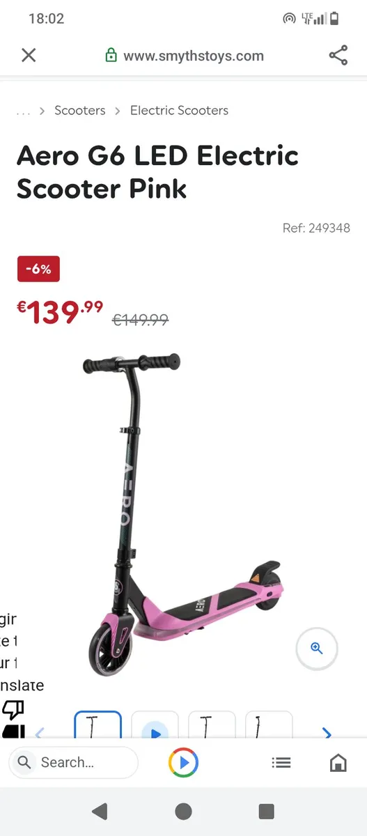 Kids Aero pink electric scooter - Image 1