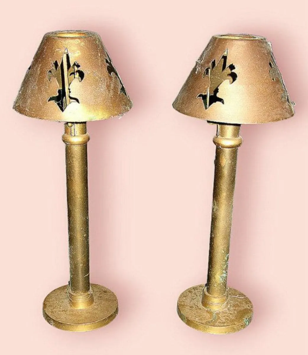 Pair Of Harrods Vintage Candle Lamps - Image 4