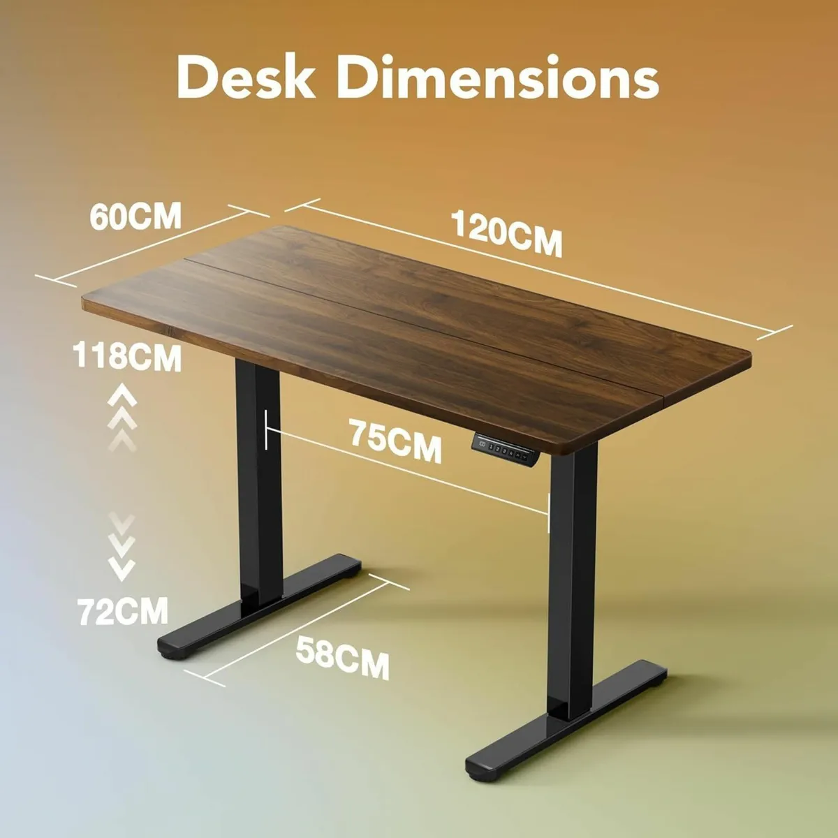 120 cm Electric Standing Desk Adjustable Height 4 - Image 2