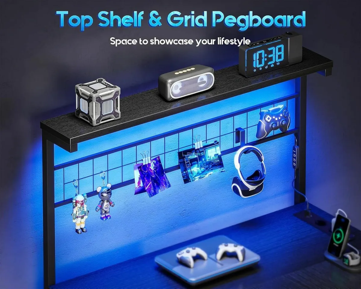 L Shaped Gaming Desk with Drawers Shelf 110 x 80 - Image 4