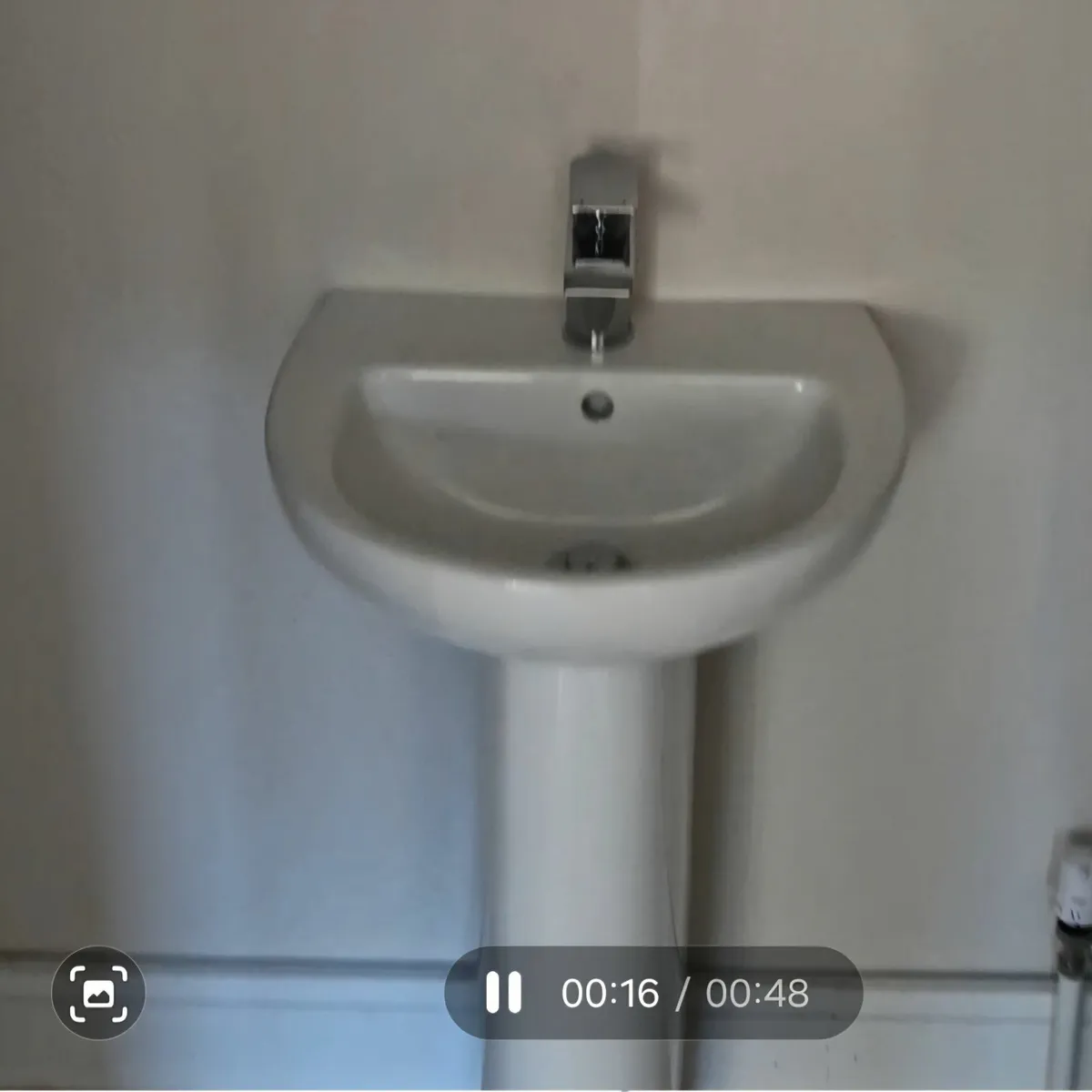 White Ceramic Pedestal and Chrome mixer tap - Image 1