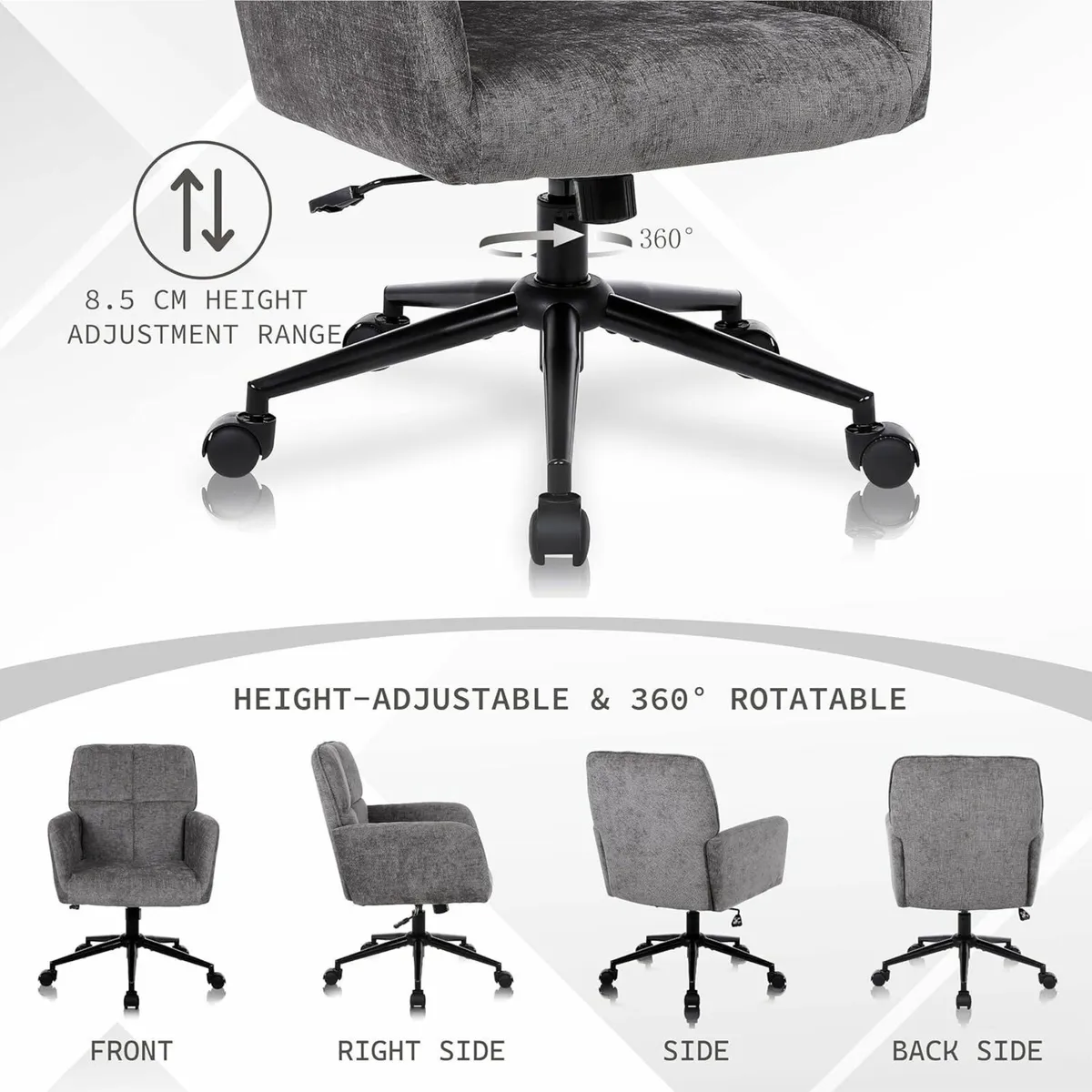 Desk Chair 360 degrees Swivel Office with - Image 4