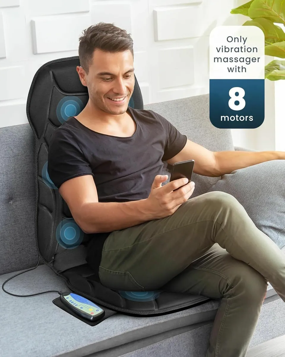 Back Massager with Heat Vibration Massage Cushion - Image 2