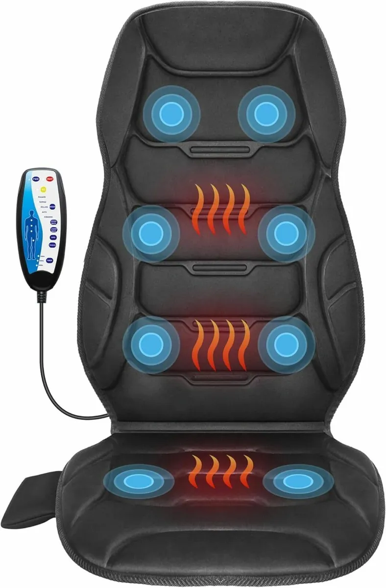 Back Massager with Heat Vibration Massage Cushion - Image 1