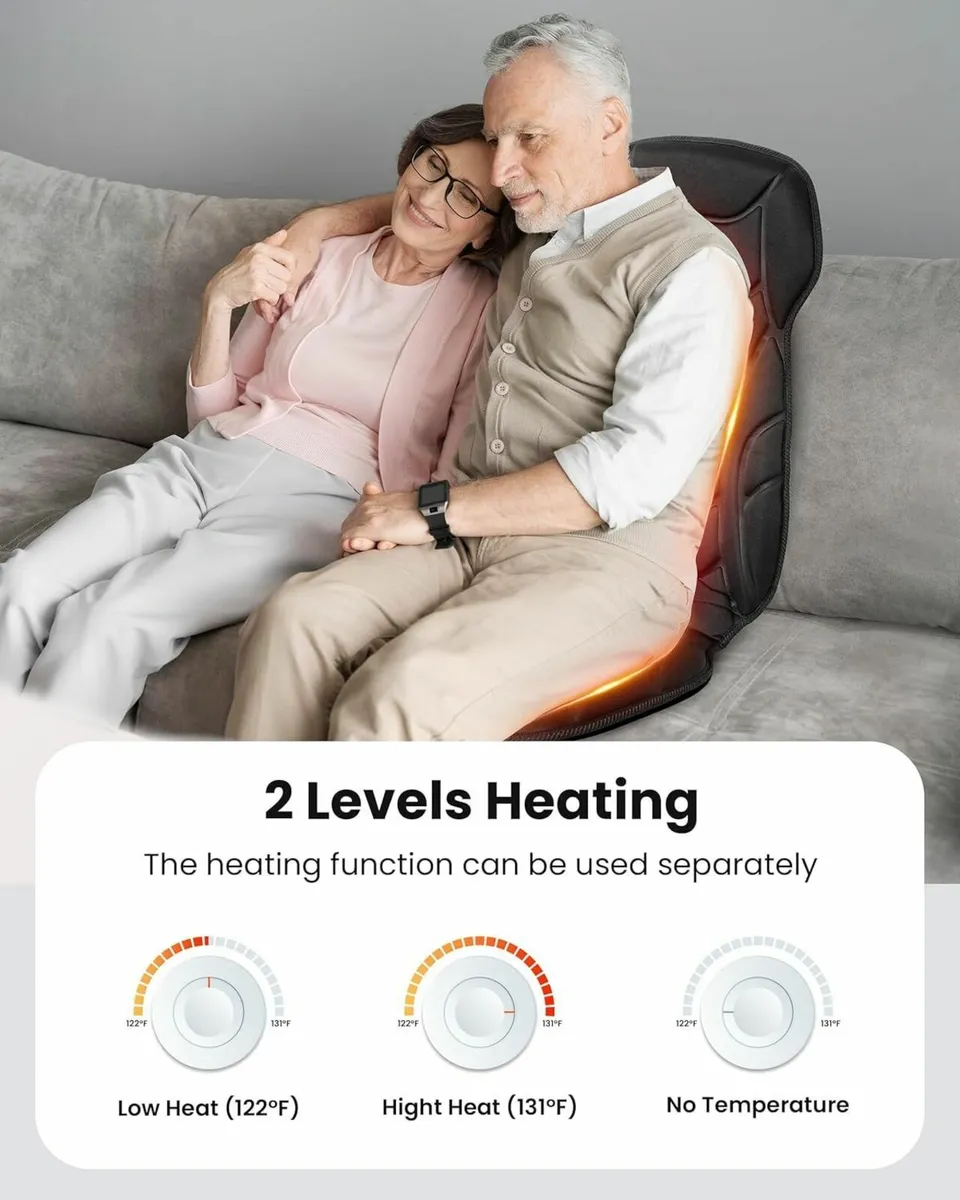 Back Massager with Heat Vibration Massage Cushion - Image 4
