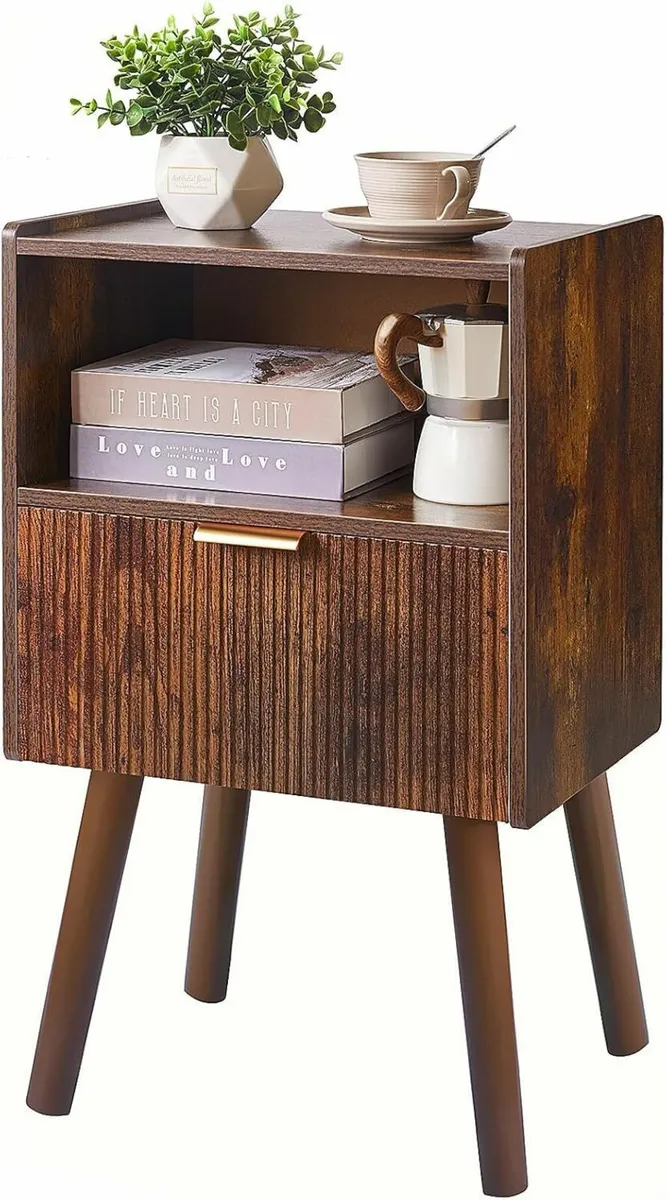 Bedside Table Modern Cabinet with Storage Drawer - Image 1