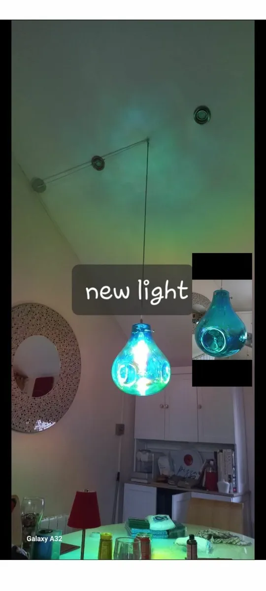 large Blown glass pendant light - Image 1