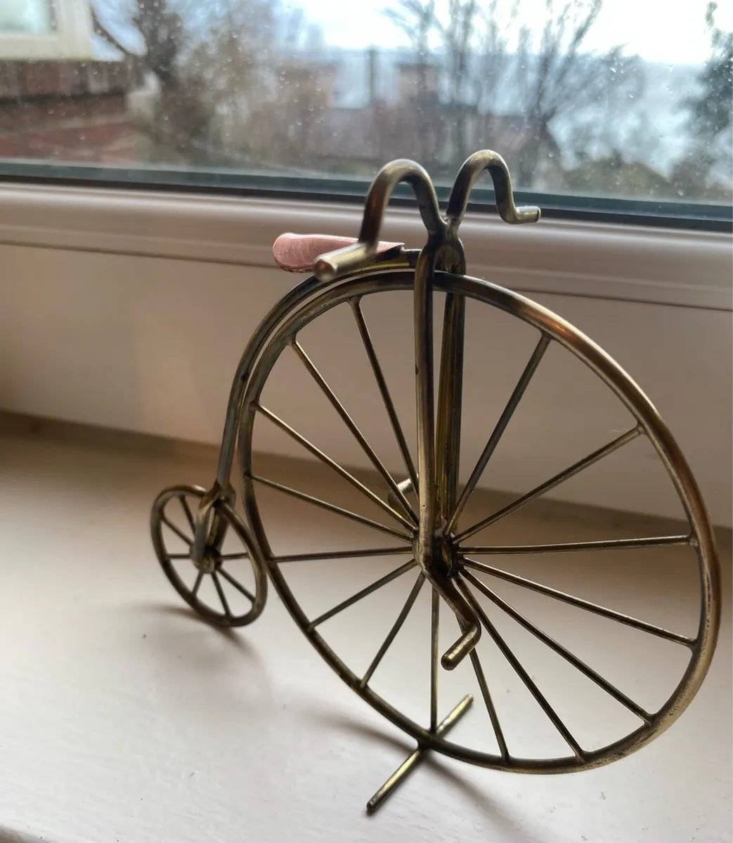 Vintage Brass & Copper Penny Farthing Desk Model - Image 1