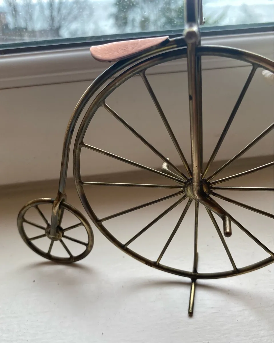 Vintage Brass & Copper Penny Farthing Desk Model - Image 4
