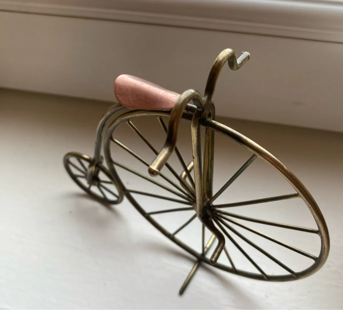 Vintage Brass & Copper Penny Farthing Desk Model - Image 3