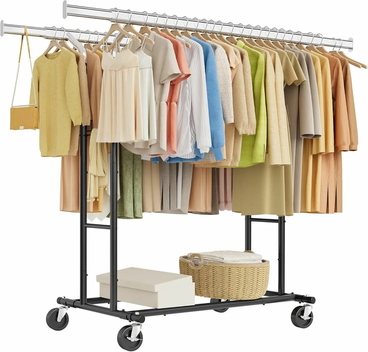Double Rod Clothes Rack Load 480 LBS Heavy Duty - Image 1