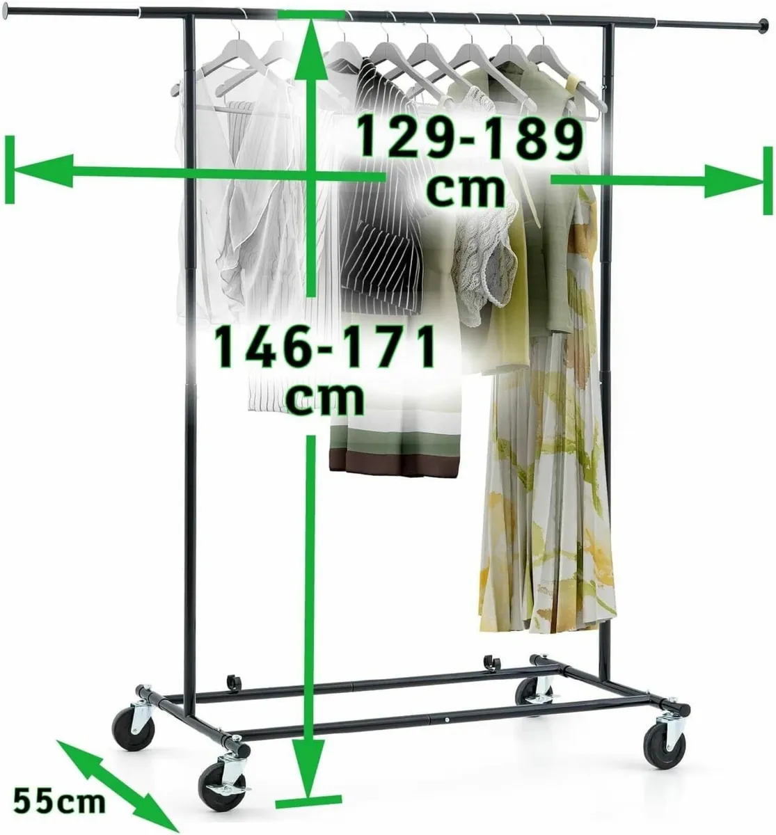 Derek Extendable Clothes Rail Heavy Duty Holds Up - Image 3