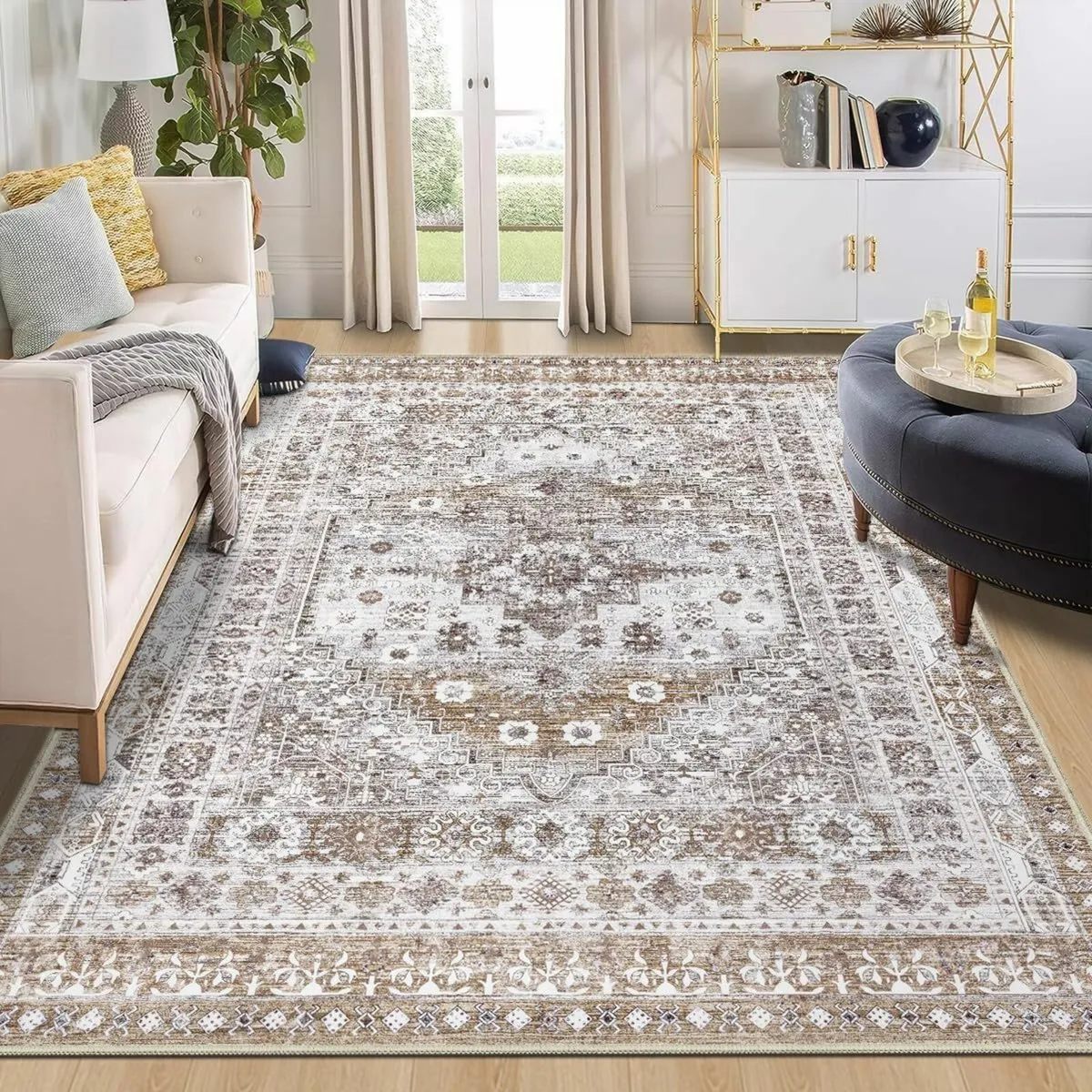 Washable Rugs Living Room 160x230cm Distressed - Image 1