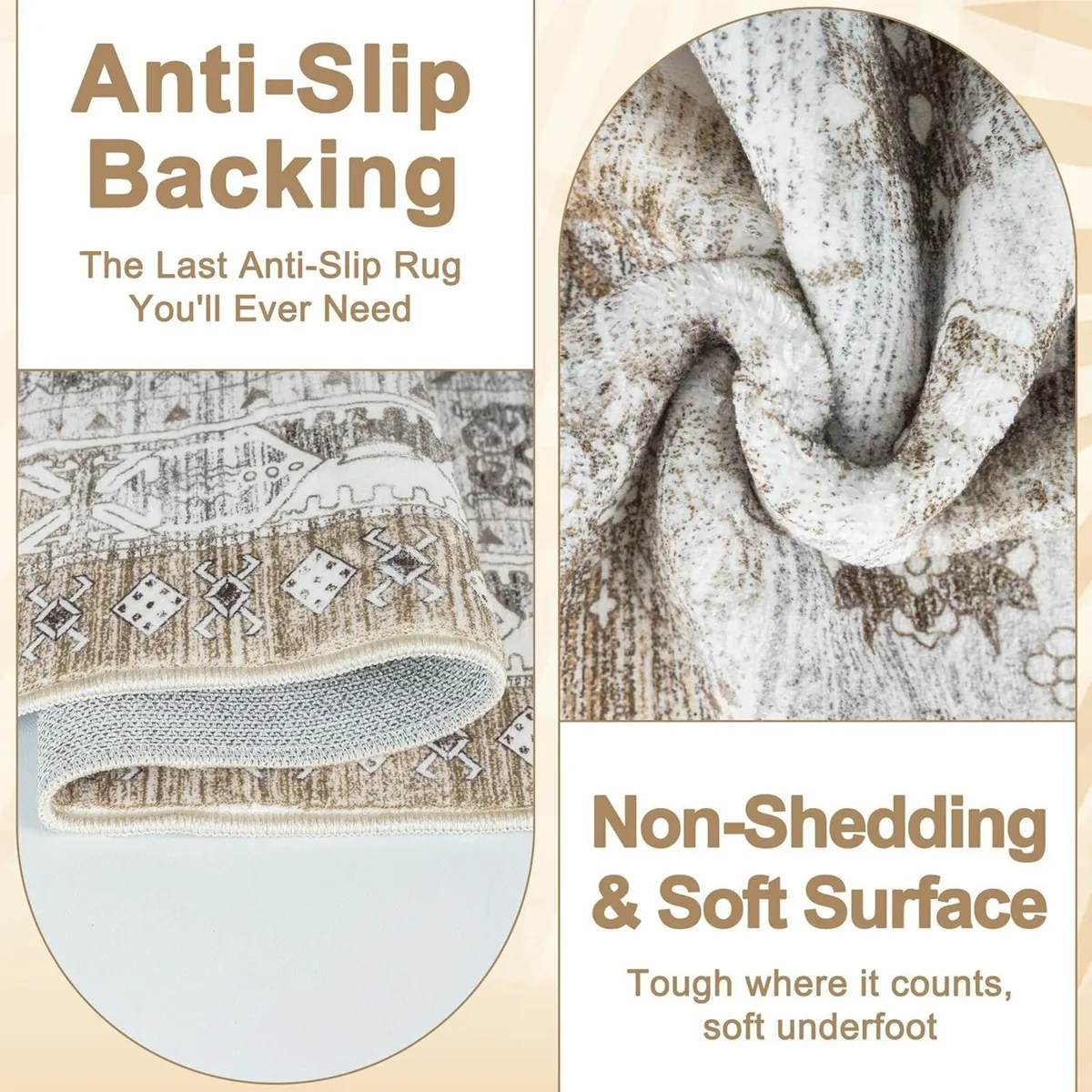 Washable Rugs Living Room 160x230cm Distressed - Image 3