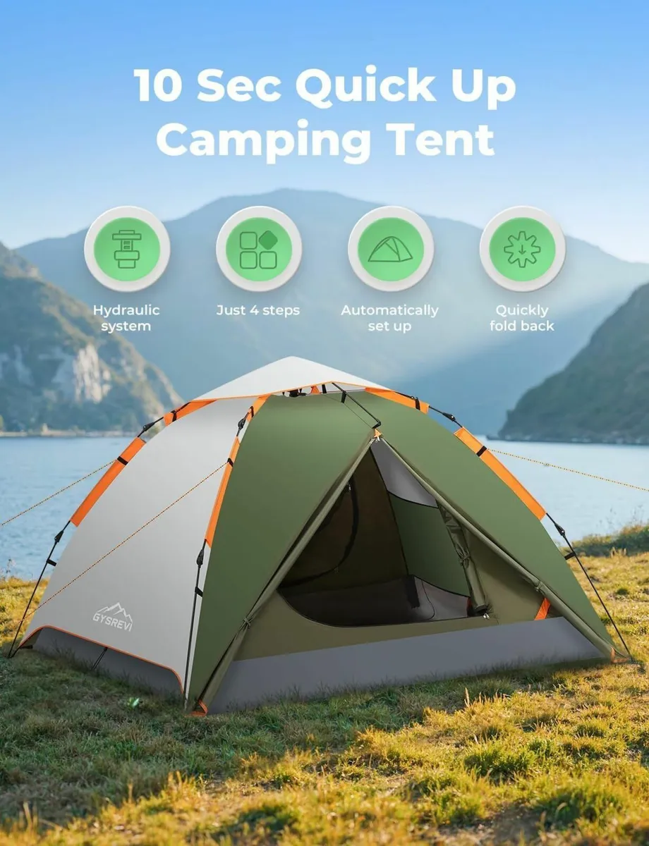 Camping Tent 3 Man Instant Pop Up Waterproof - Image 2