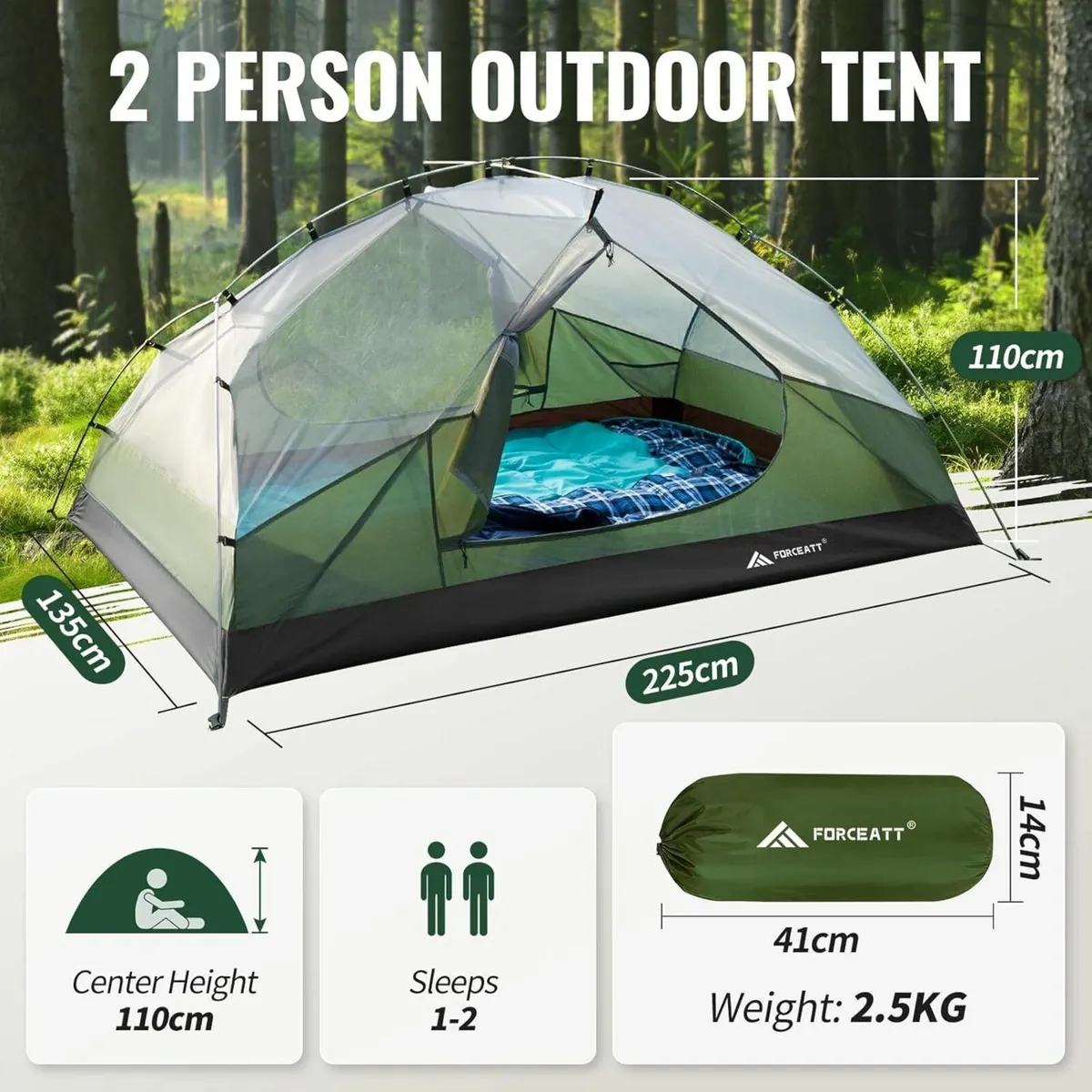 Camping Tent 2-3 Man for Outdoor PU3000mm - Image 3