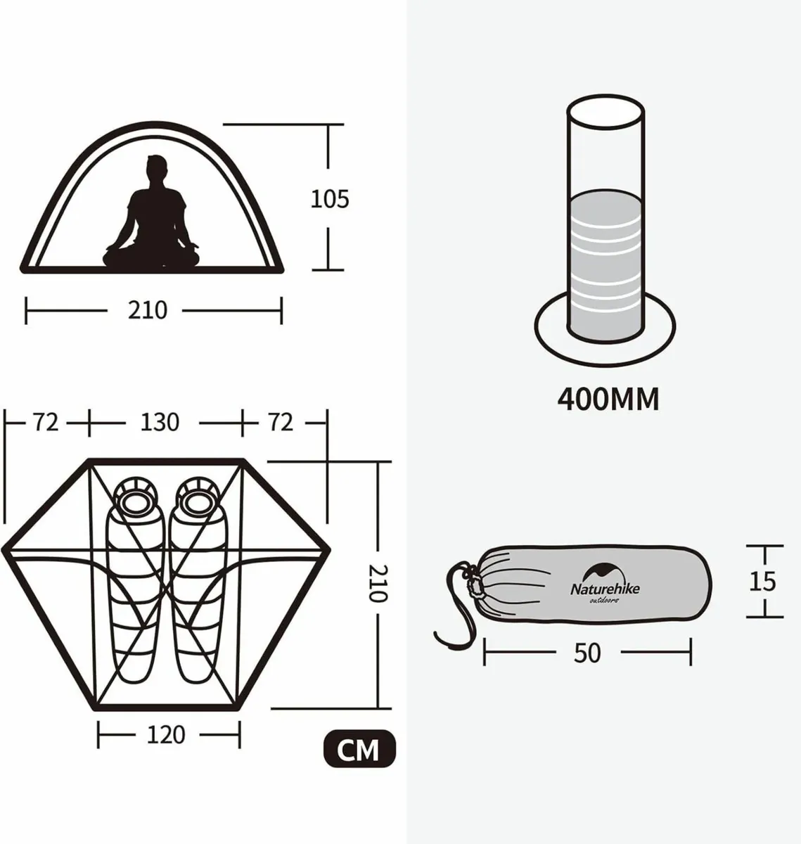 Cloud Peak Hiking 4 Seasons Tent for 2 People - Image 4