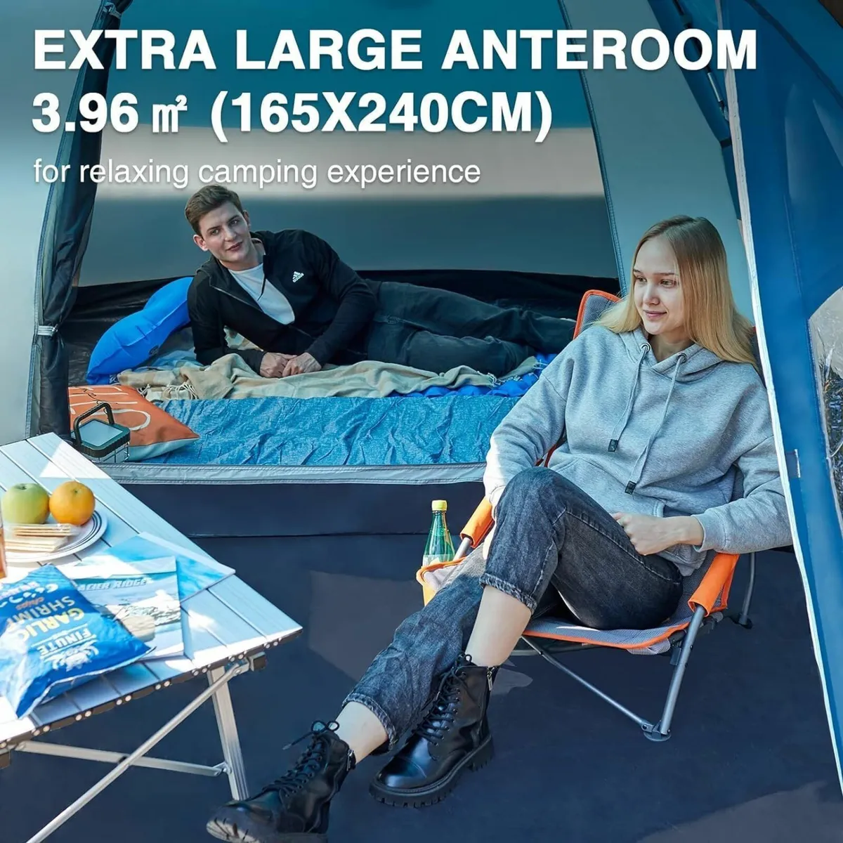 3-4 Man Tent with Porch 3000mm Waterproof 180cm - Image 2