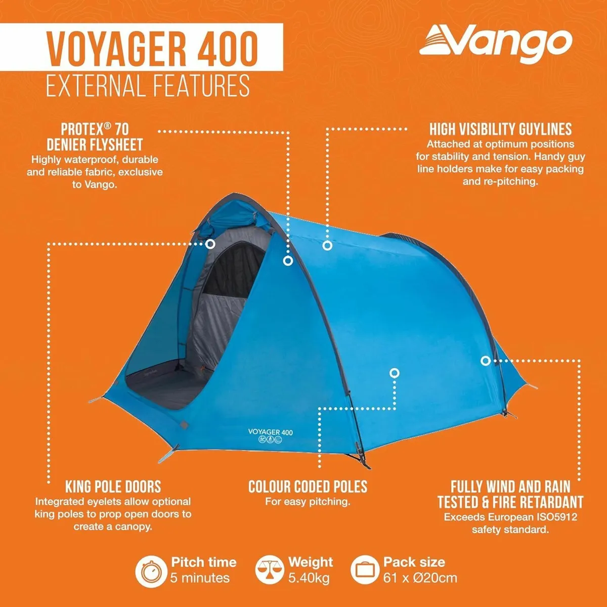 Voyager 400 Tunnel Tent-River 4 Persons Exclusive - Image 2