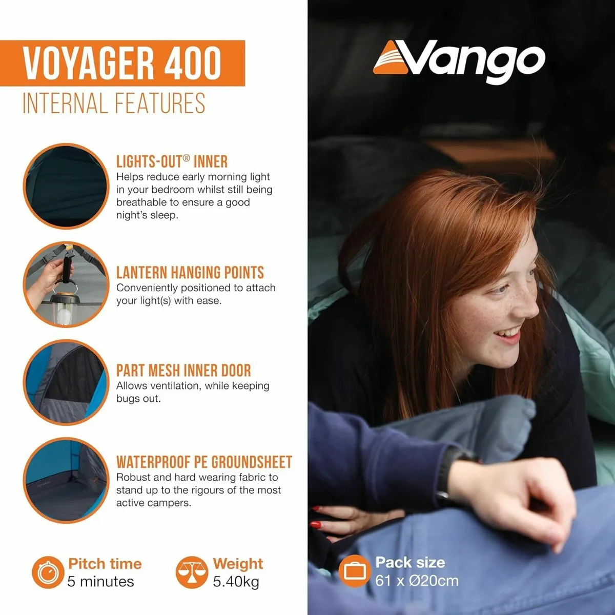 Voyager 400 Tunnel Tent-River 4 Persons Exclusive - Image 3