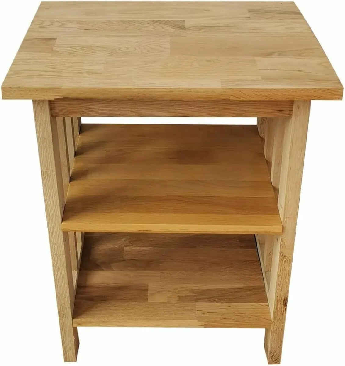 OAK Side Table 2 Storage Shelves Night End Grid - Image 4