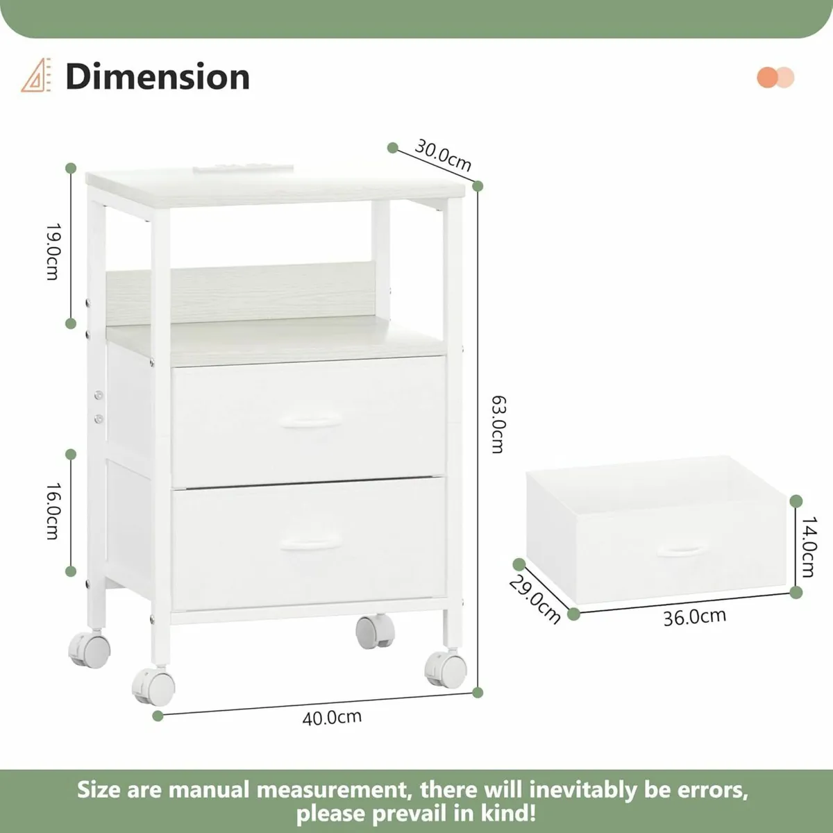 Bedside Table with Charging Station Small - Image 3