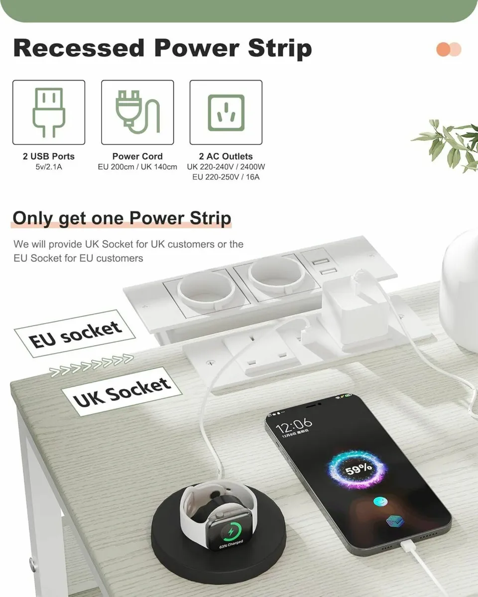 Bedside Table with Charging Station Small - Image 4