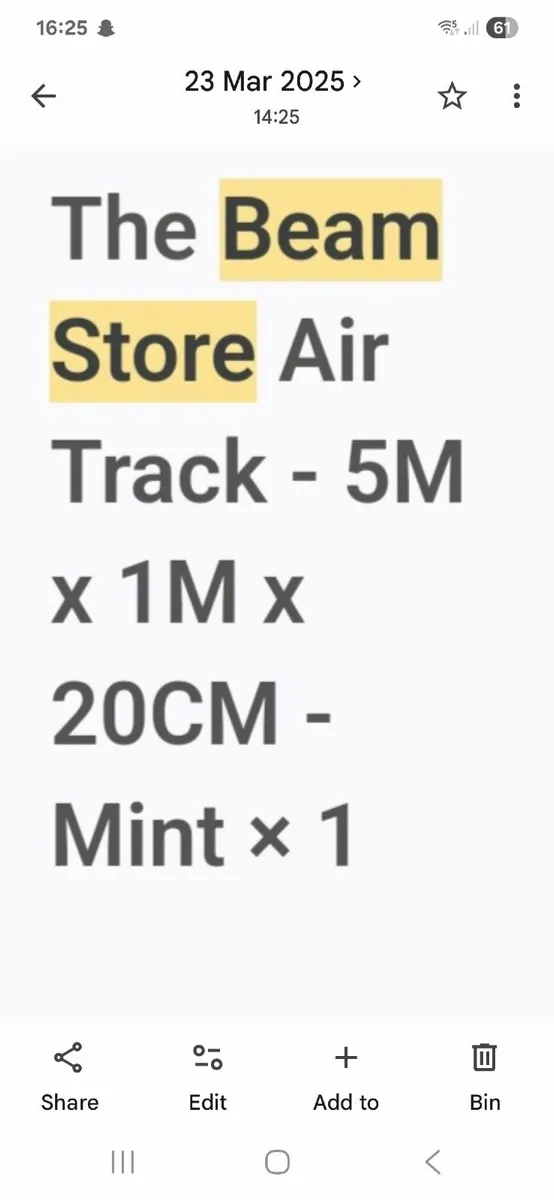 Gymnastics  16ft Airtrack - Image 2