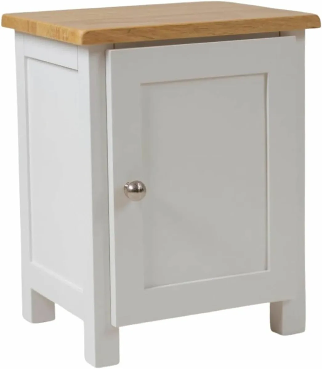 urniture 100% Oak Top Bedside Cabinet 1 Door - Image 3