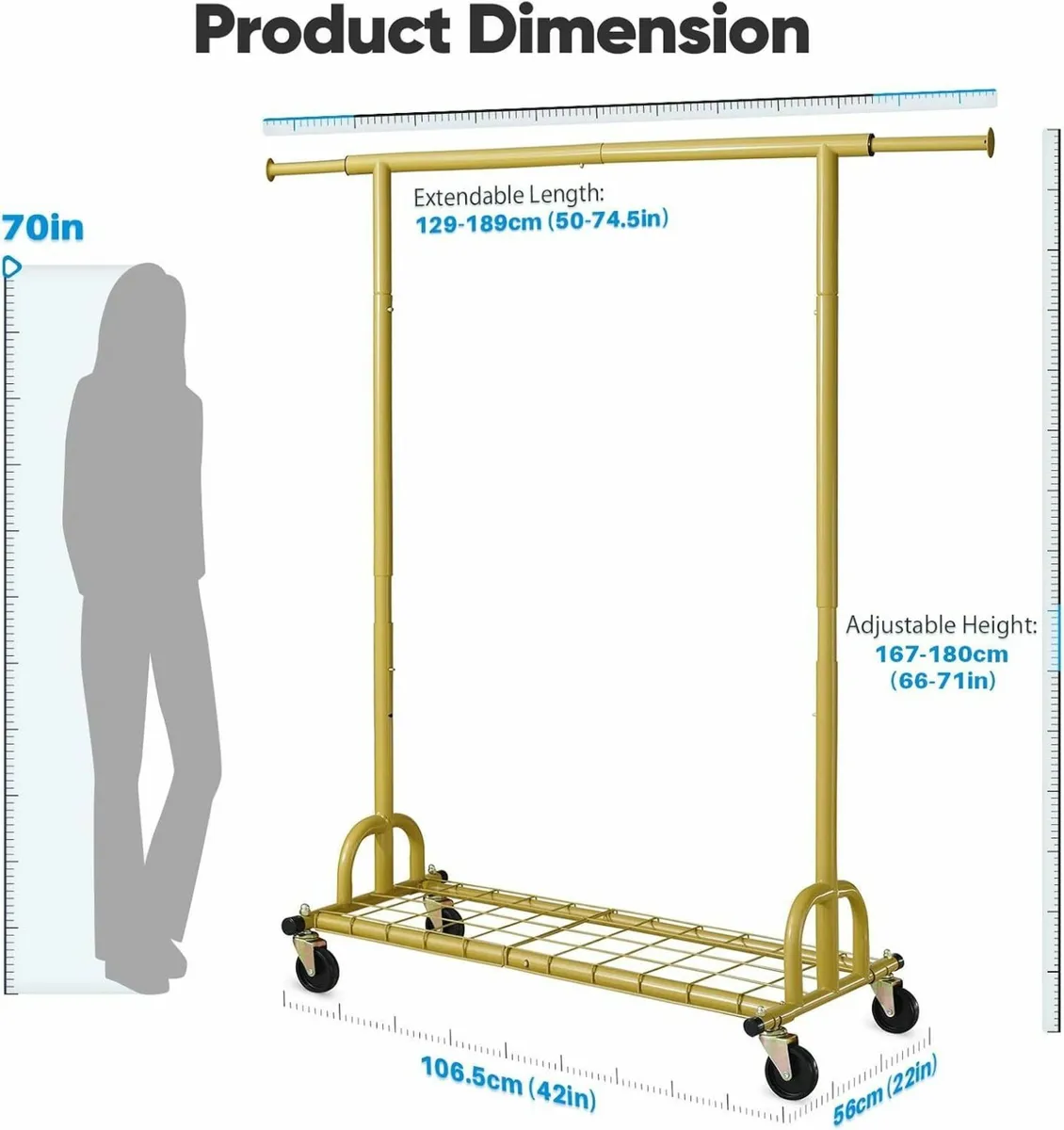 Heavy Duty Clothes Rail 238kg (525lbs) Capacity - Image 3