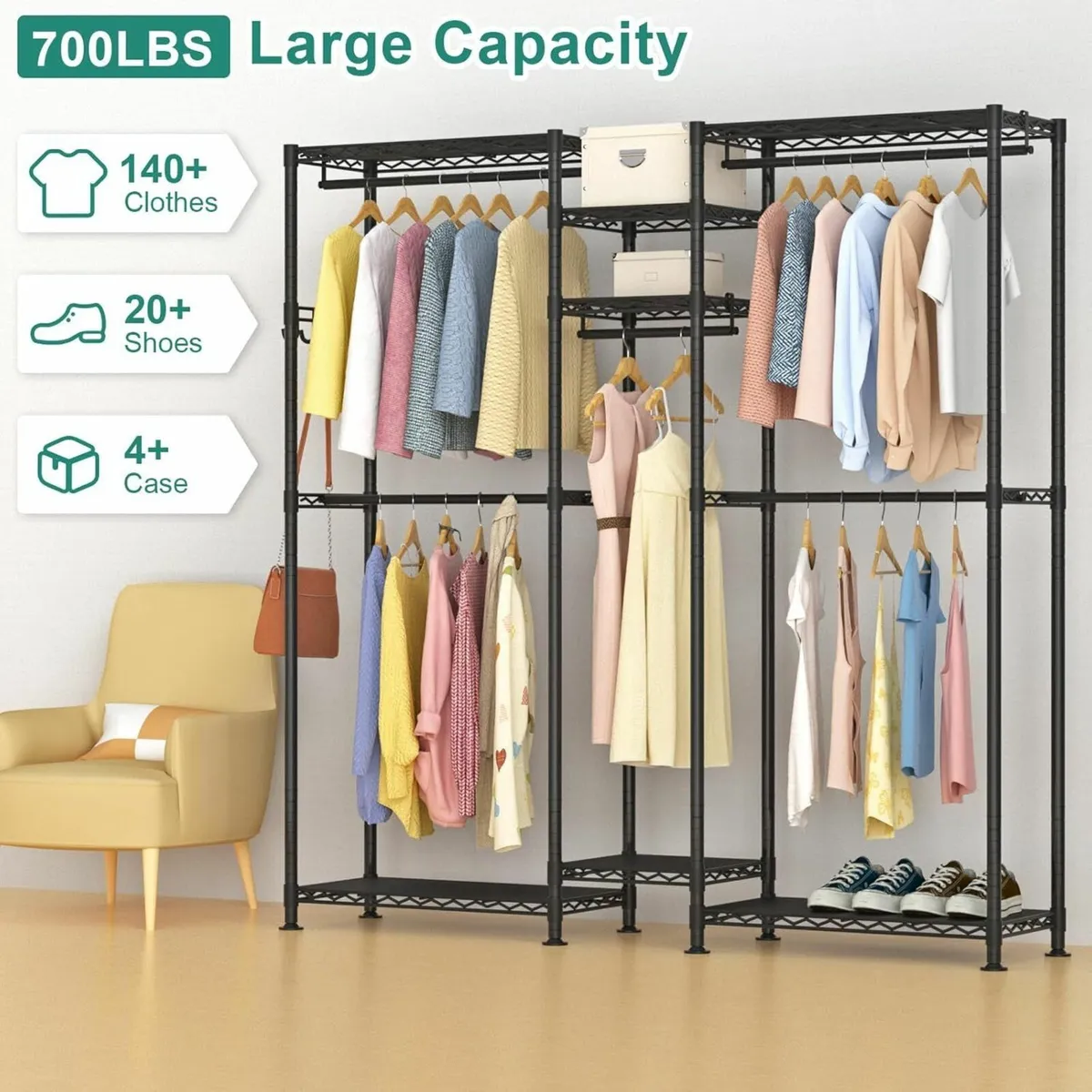 Clothes Rail Rack for Hanging Adjustable Closet - Image 3