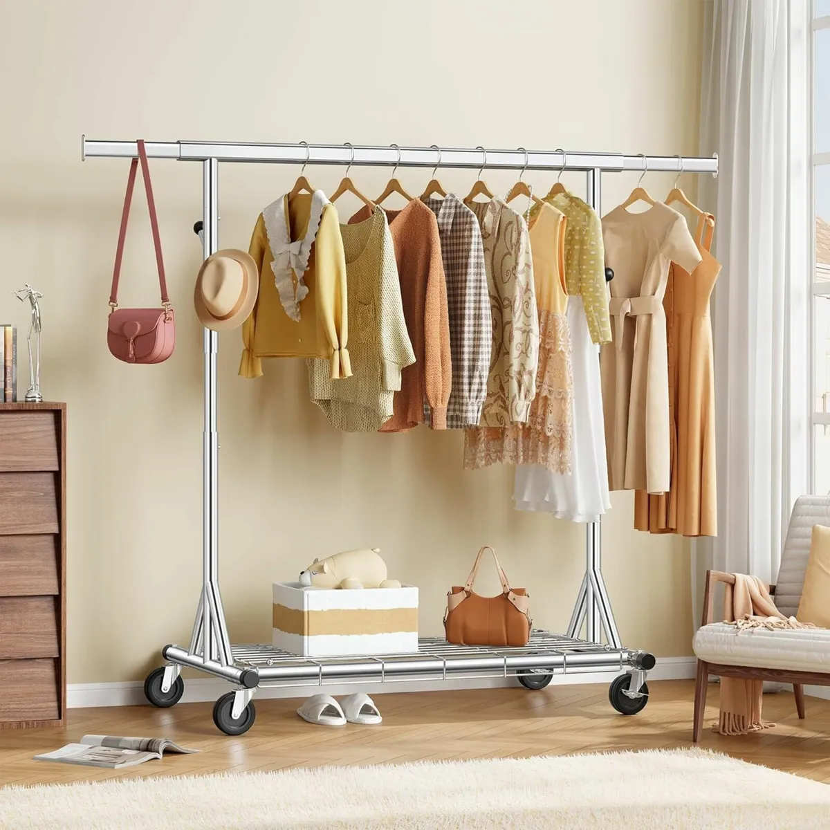 Clothes Rail Heavy Duty Extendable Adjustable - Image 2