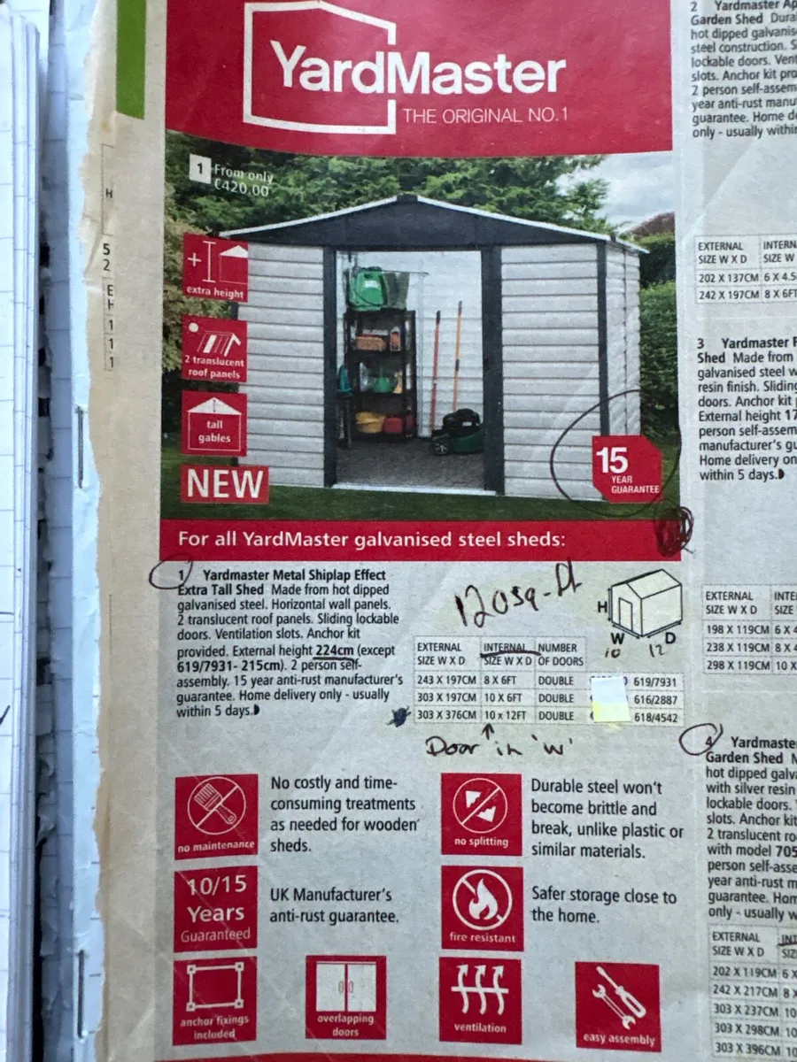 Yard master metal shed 10x12 - Image 1