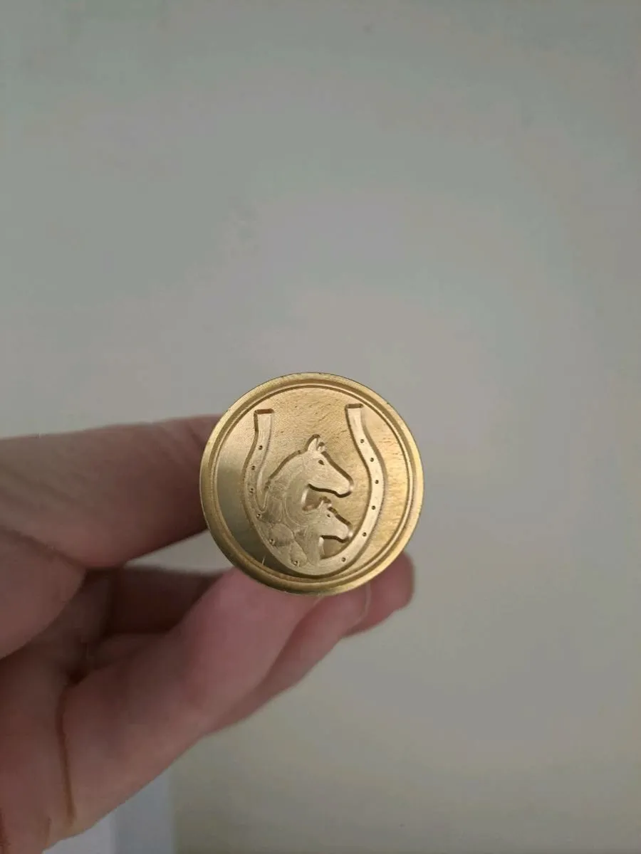 Wax seal stamp Horse and horseshoe motif - Image 1