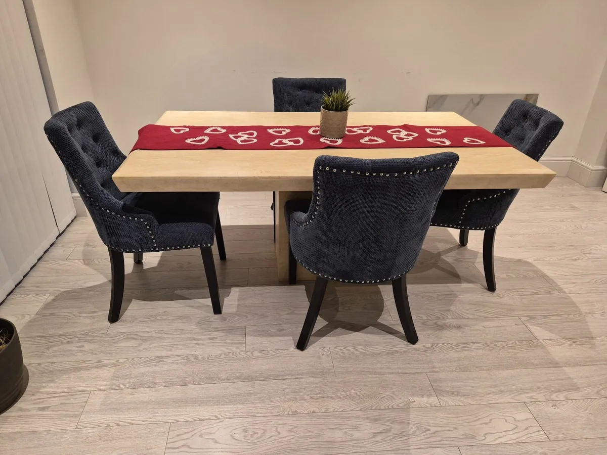 Dining Table (€150) chairs included (€550) - Image 1